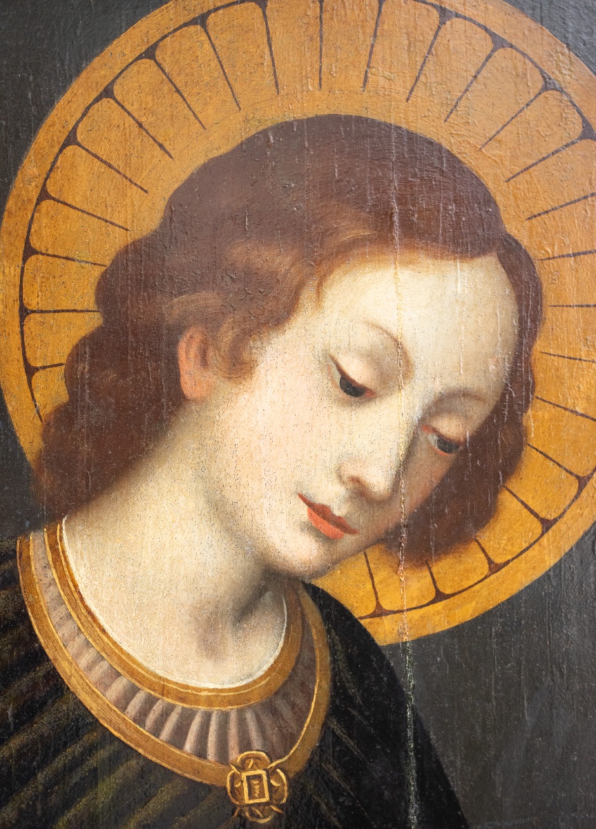 Angelo con aureola – Scuola toscana, XVI secolo-photo-4