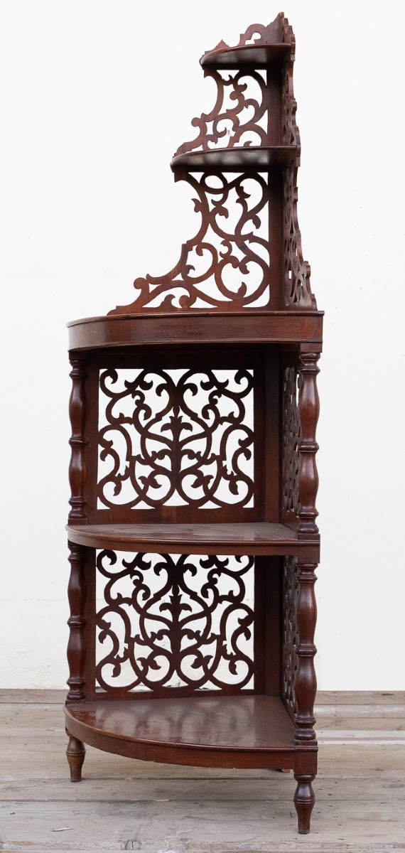 Coppia di angoliere in noce – Emilia, XIX secolo-photo-2