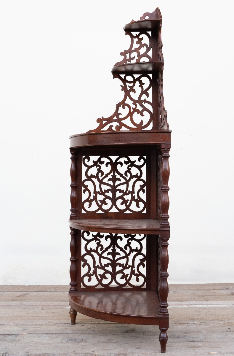 Coppia di angoliere in noce – Emilia, XIX secolo-photo-3