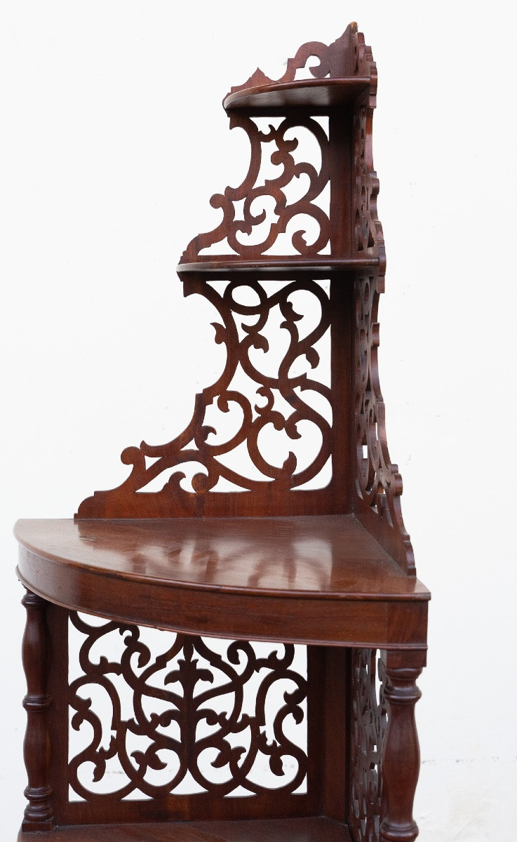 Coppia di angoliere in noce – Emilia, XIX secolo-photo-4
