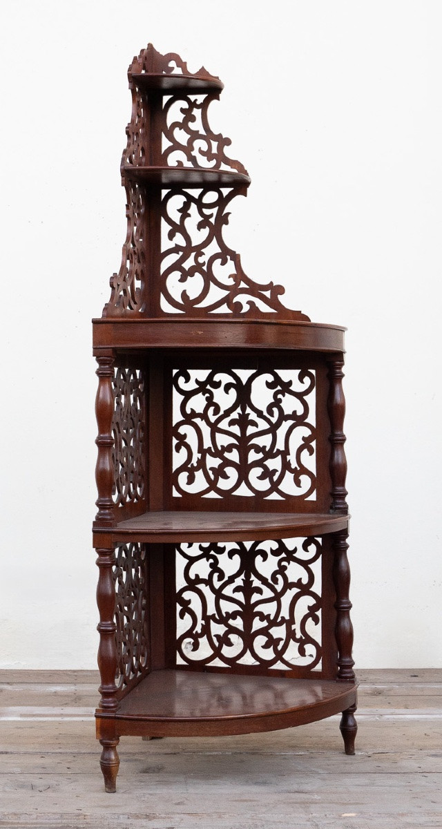 Coppia di angoliere in noce – Emilia, XIX secolo-photo-6