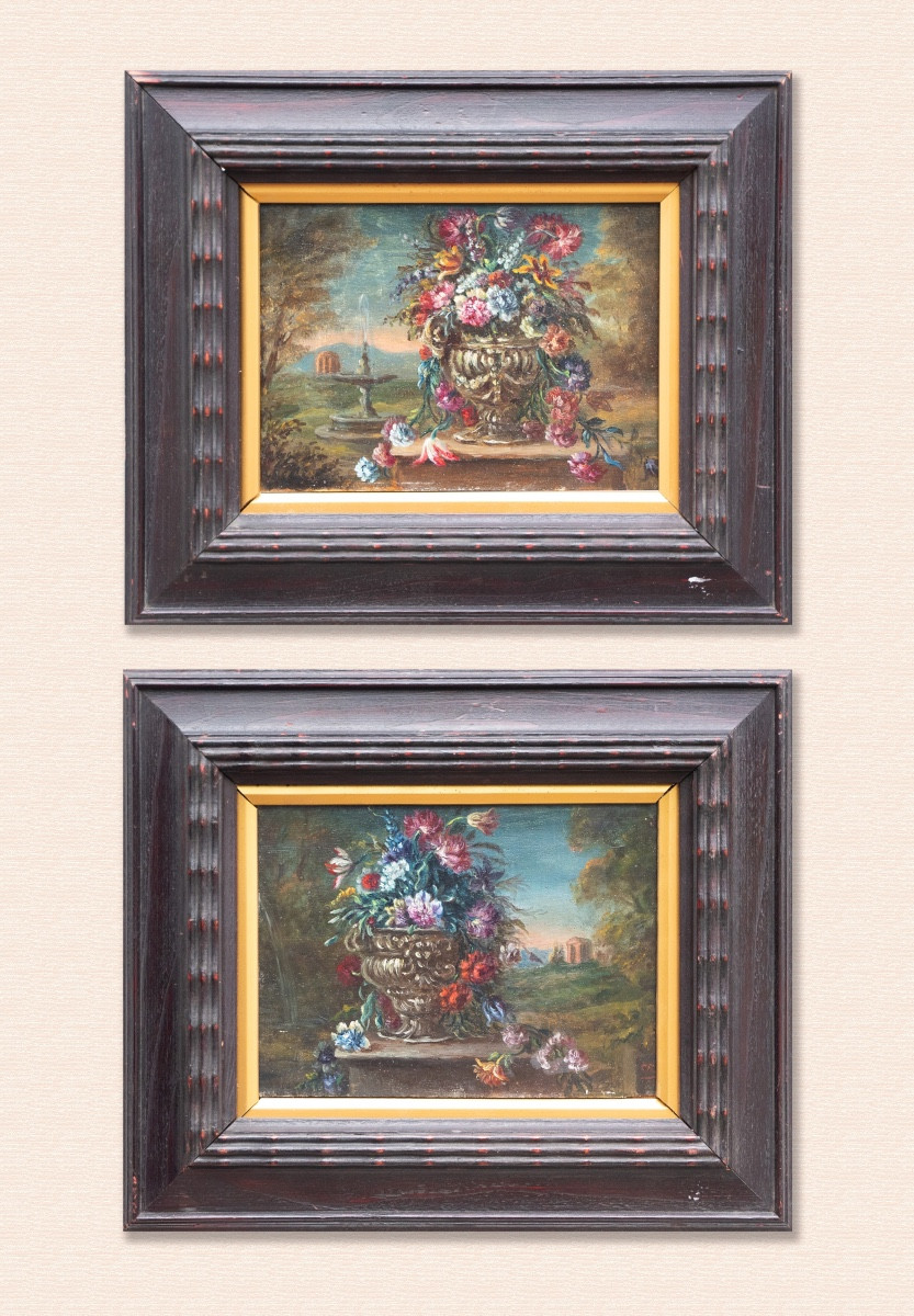 Coppia di nature morte – Scuola fiamminga, fine XVIII secolo