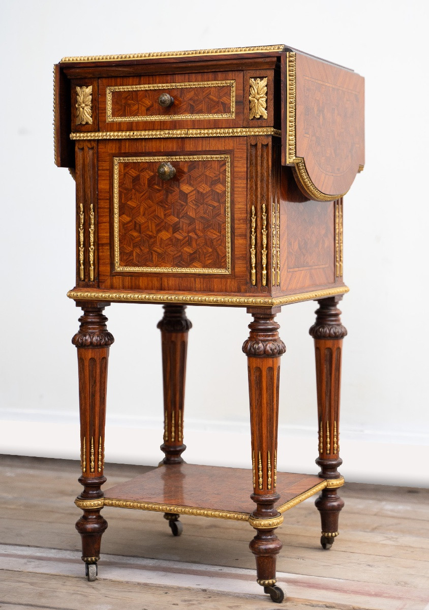 Tavolino francese con ribaltina – XIX secolo-photo-3
