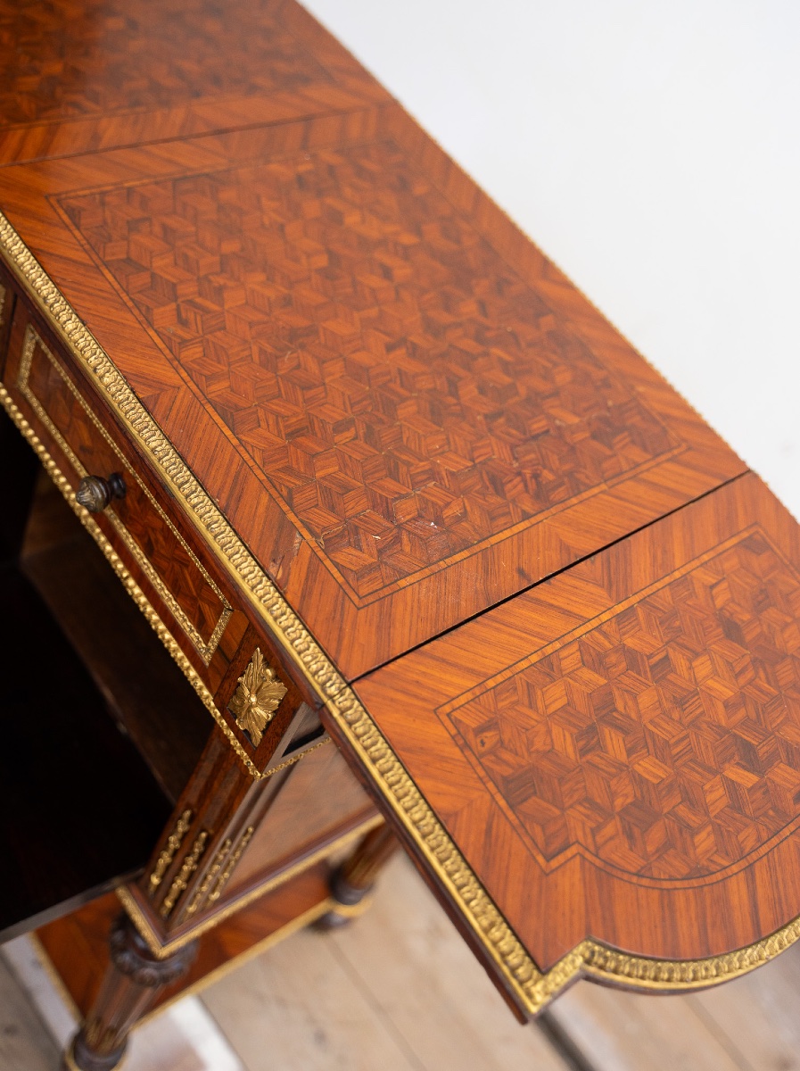 Tavolino francese con ribaltina – XIX secolo-photo-2