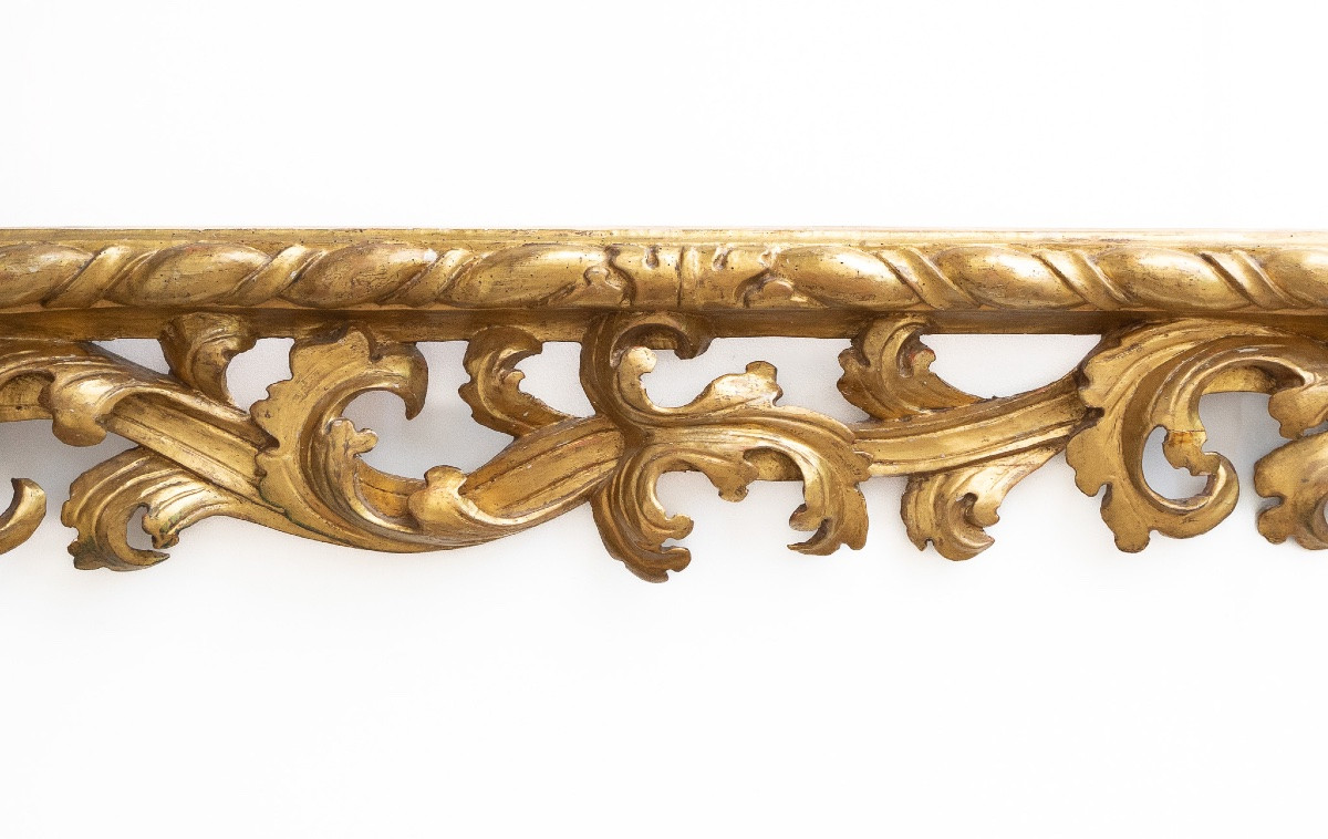 Antico fregio ornamentale in legno dorato-photo-2