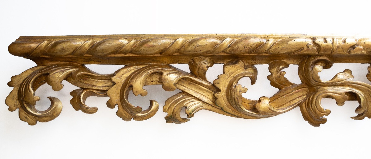 Antico fregio ornamentale in legno dorato-photo-4