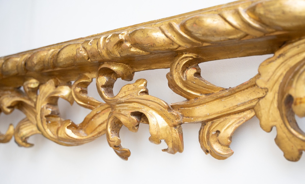 Antico fregio ornamentale in legno dorato-photo-4