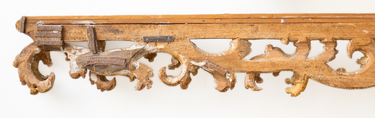 Antico fregio ornamentale in legno dorato-photo-5