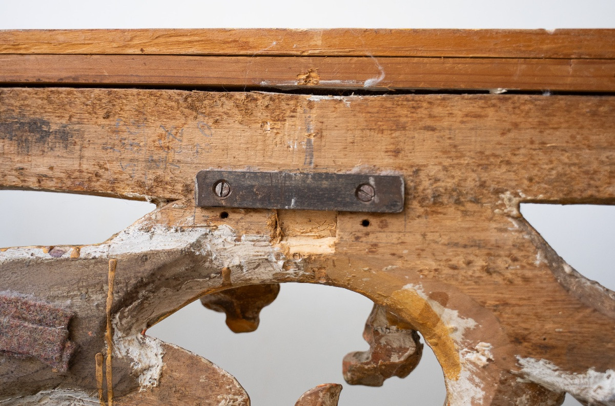 Antico fregio ornamentale in legno dorato-photo-6
