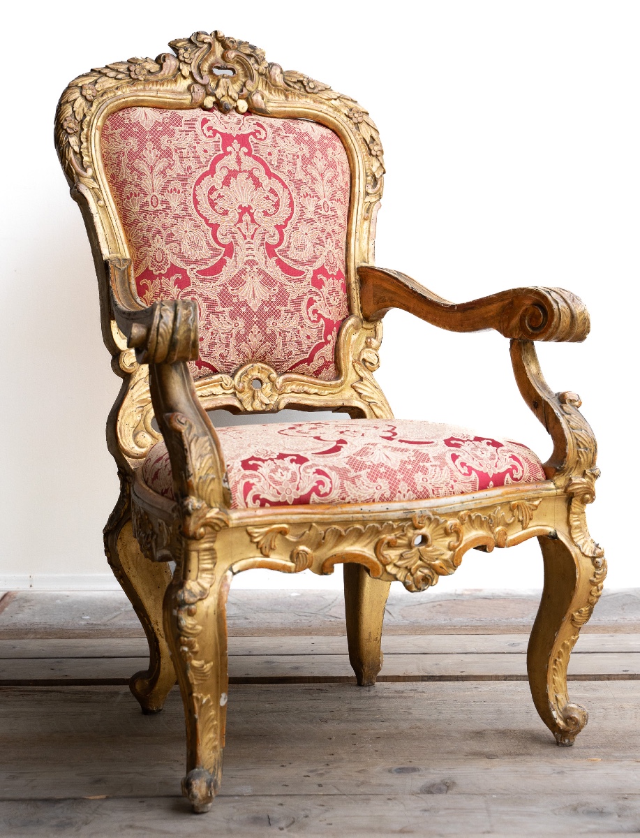 Poltrona barocca in legno dorato – fine XVII secolo