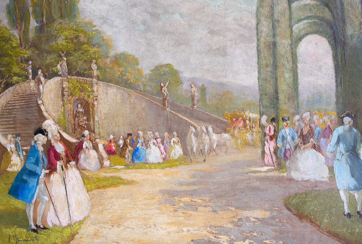 Dame e gentiluomini in giardino aristocratico - Eugenio Bonivento-photo-3