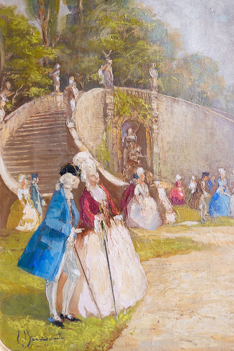 Dame e gentiluomini in giardino aristocratico - Eugenio Bonivento-photo-2
