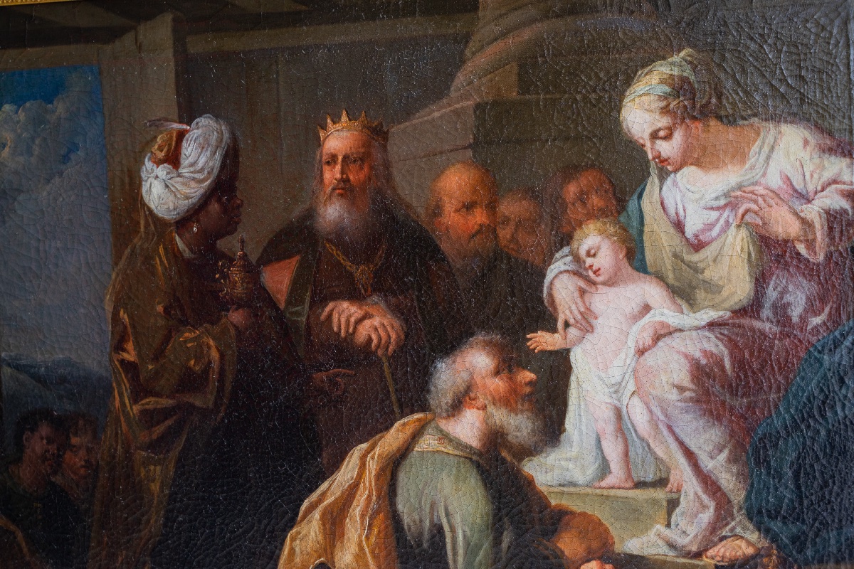 Coppia di dipinti a tema religioso, Adorazione dei Pastori – Adorazione dei Magi-photo-3