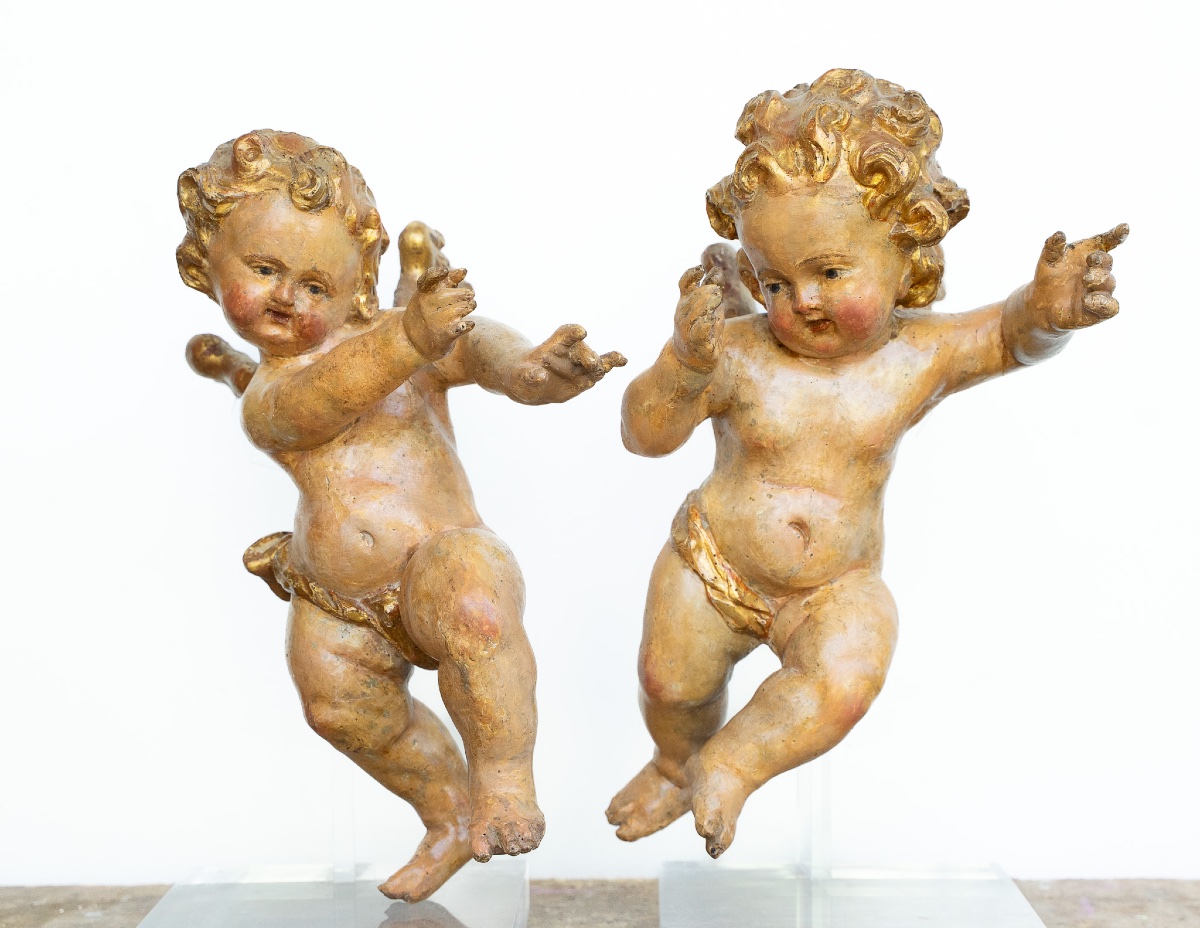 Coppia di putti in legno dorato, Venezia