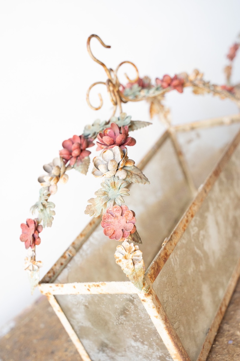 Coppia di fioriere in ferro battuto e vetro, Riviera Ligure, anni '50-photo-3