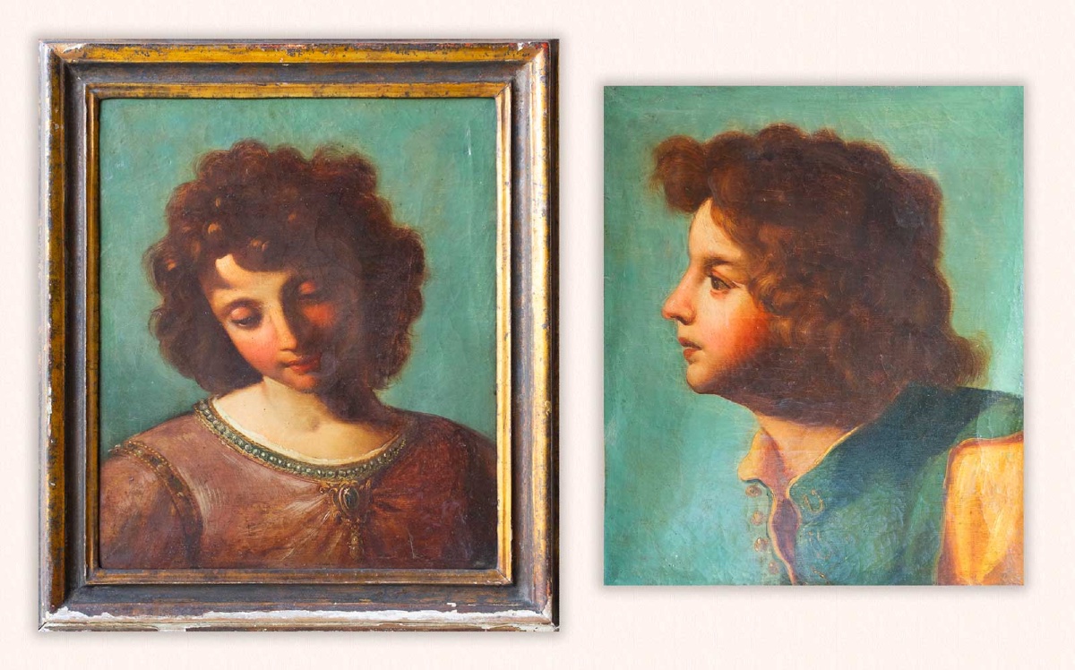 Coppia di ritratti di fanciulli