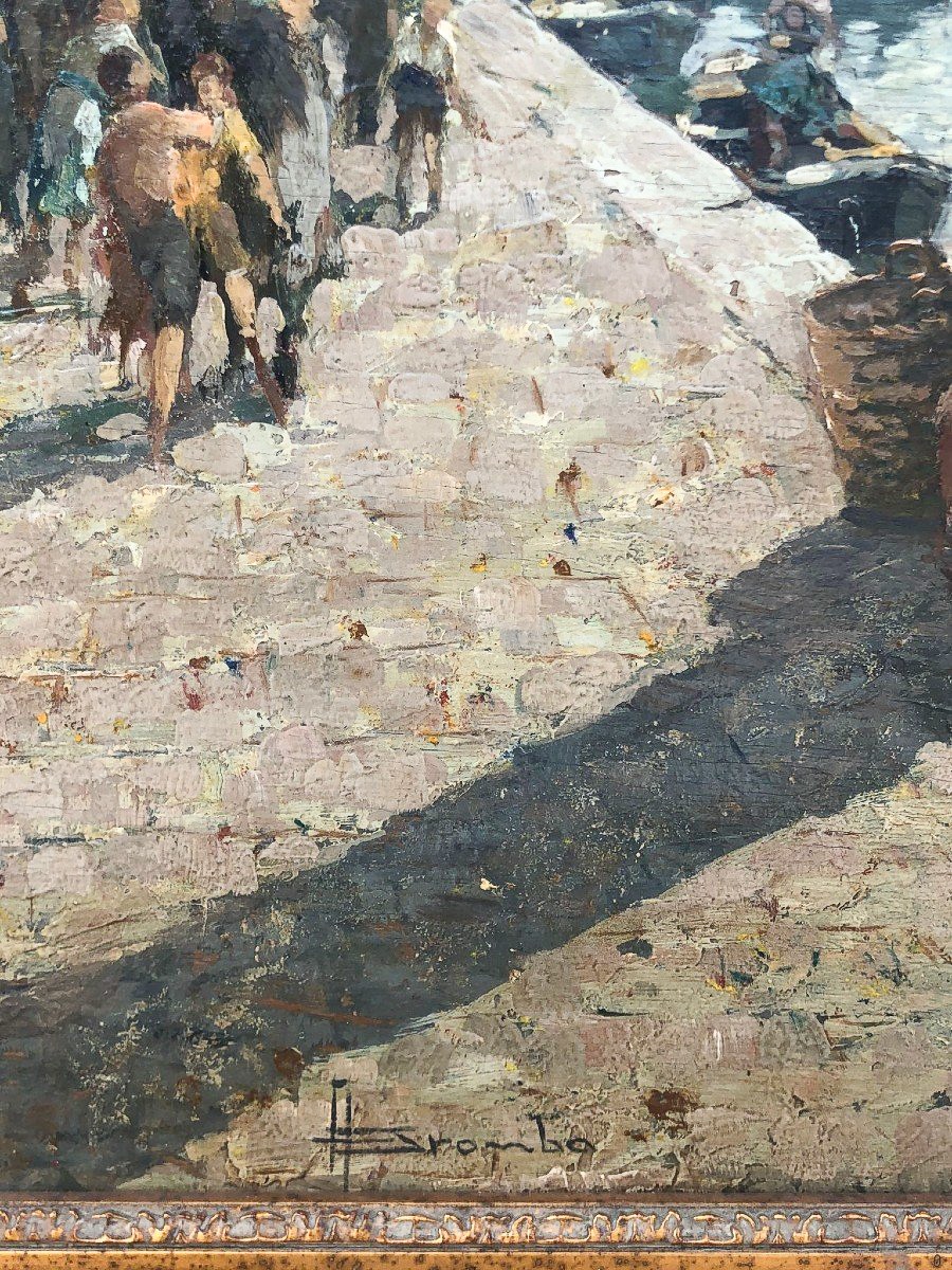 Angelo Brombo (1893-1962) – Scena di Mercato a Chioggia-photo-3