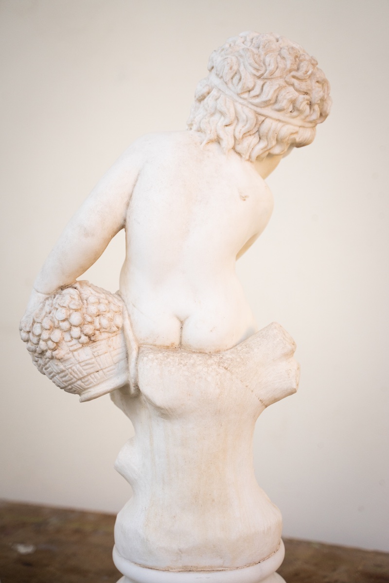 Coppia di putti allegorici in marmo di Carrara – XIX secolo-photo-6