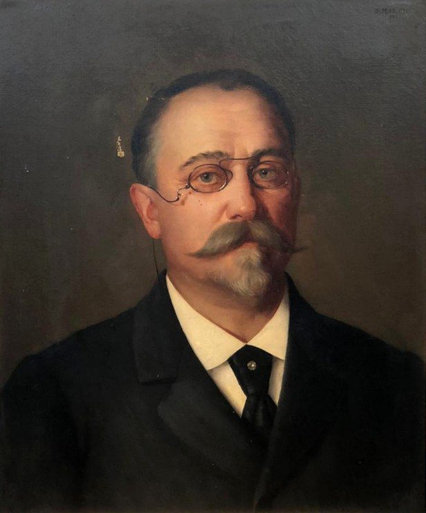 Ancien Tableau Portrait De Noblehomme Signé Et Daté 1901-photo-5