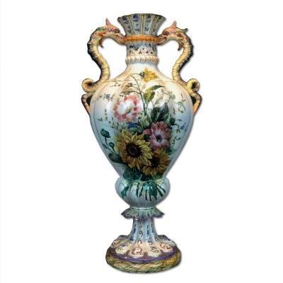Ancien vase en céramique de Bassano signé par Antonio Zen