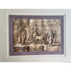 Roman School 18th Nausicaa Leads Ulysses To His Father Alcinoos