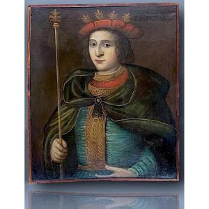 Historical Portrait Of Childebert I By A 17th Century Italian Master Portraitist