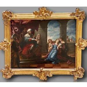 Italian Or Flemish School, 17th Century – Judgment Of Solomon – Oil On Panel