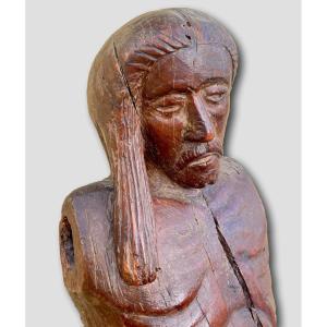 Gothic Christ Of Sorrows Sacred Art Sculpture – Upper Rhine Or Burgundy, Circa 1380–1420