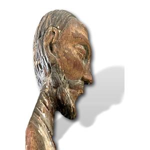 Christ Teaching – Gothic Wooden Sculpture – Southern France (languedoc) – 14th Century