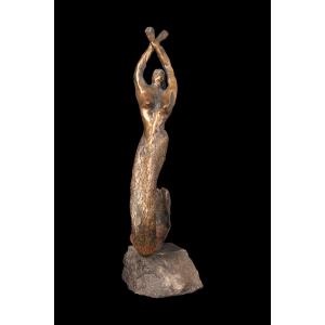 Bronze Sculpture "the Sirene" By Guy Degrenne