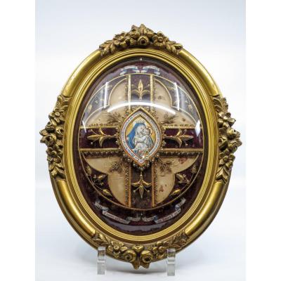 Reliquary With Central Miniature - Dated 1836-1886