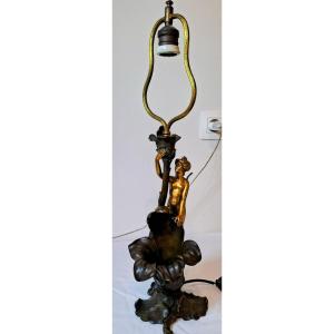 Art Nouveau Bronze Desk Lamp, Circa 1900