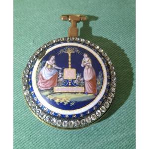 Enameled 18th Century Pocket Watch,