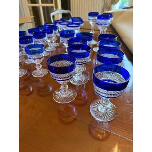 Saint Louis Crystal Glasses Model Trianon 38 Pieces