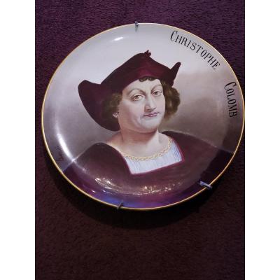 Christophe Colomb Earthenware Dish 36 Cm Signed