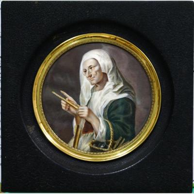 Great Miniature On Ivory By Ernest Michel 1833-1902