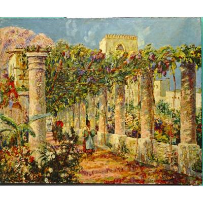 Oil On Panel By Charles Verbrughhe