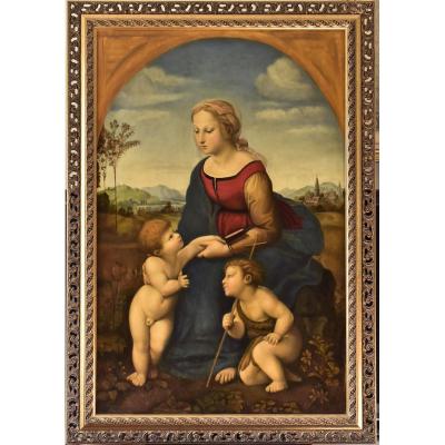 The Beautiful Jardiniere After Raphael Oil On Canvas