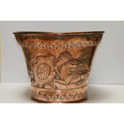 Copper Plant Pot With Arms 18th