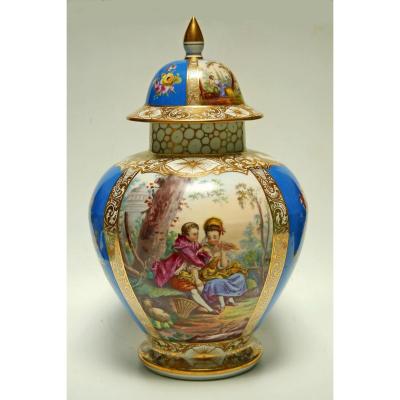 Covered Pot Porcelain Paris Late 19th