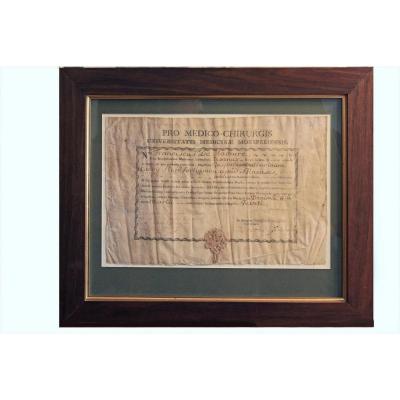 Bachelor's Degree In Medicine From The University Of Montpellier 1785