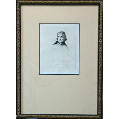 Lithography Portrait Of Napoleon Bonaparte After David 19th
