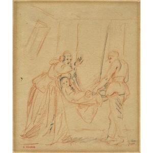 Alexandre-evariste Fragonard (1780 - 1850) - Original Old Drawing