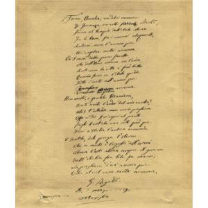  Original Manuscript By Giuseppe Regaldi (1809-1883) Italian Writer And Poet