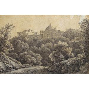 Original Old Drawing - Ariccia, Palazzo Chigi - Italy