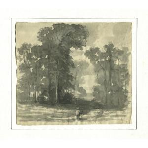 Charles François Daubigny (1817-1878) Original Antique Drawing - Barbizon School