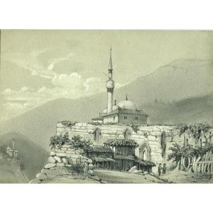 Original Drawing - Princess Helena Mosque In Brousse (bursa) - Turkey - Orientalism