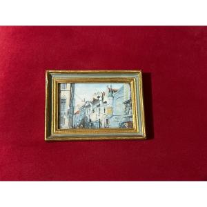 Miniature 19th Century Paris Marais District Old Temple Street City Landscape