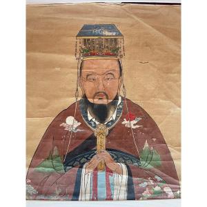 Ancient Chinese Portrait Painting, 18th - 19th Century Confucius? Kong Fuzi?