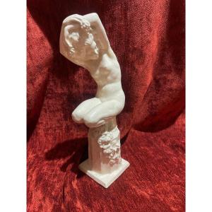 Raymonde Guerbe Bacchante Ceramic Sculpture Art Deco Female Nude